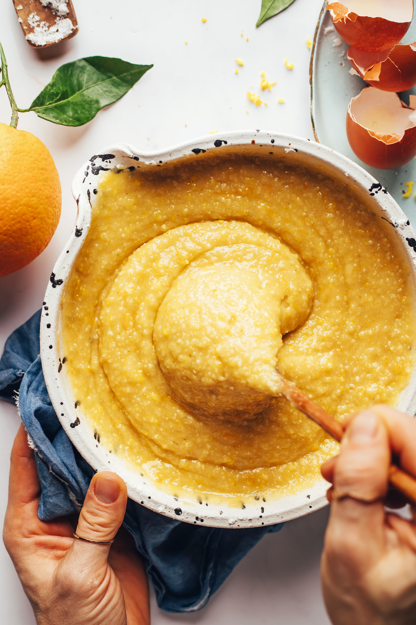 Stirring together cake batter